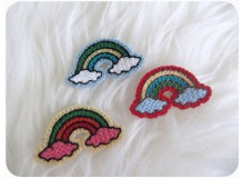 Häkelapplikation - Regenbogen