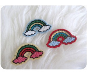 Häkelapplikation - Regenbogen