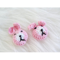 Häkelapplikation - Hase 3D