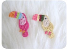 Häkelapplikation - Kakadu