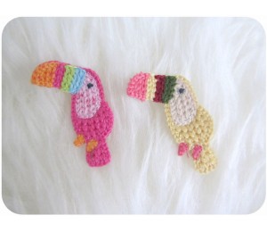 Häkelapplikation - Kakadu