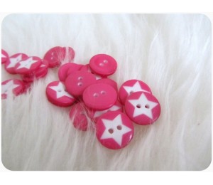 Knöpfe - Sterne pink