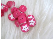 Knöpfe - Sterne pink