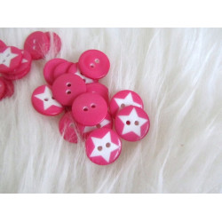 Knöpfe - Sterne pink