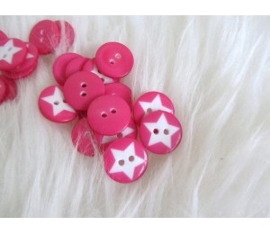 Knöpfe - Sterne pink