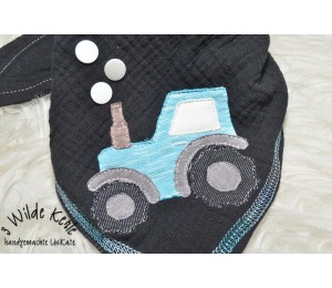 Stickdatei - Traktor Sterne mit Anhänger inkl. Puschendatei