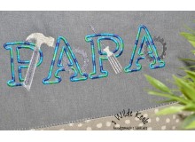Stickdatei - Papa Werkzeuge Satin Appli