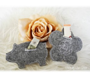 ITH Stickdatei - Glückwunschkarte Schwein Geldschlitz