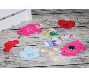 ITH Stickserie - 73 Glückwunschkarten mit Geldschlitz