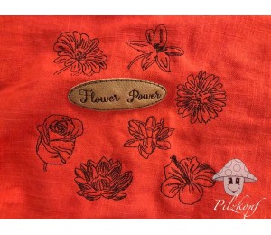 Stickserie - Blumen Line Art