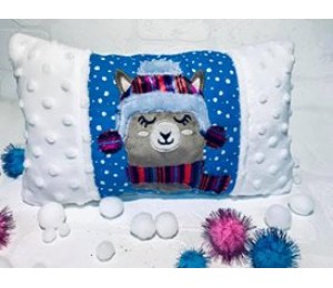 Stickdatei - ITH Kissen Winter Lama