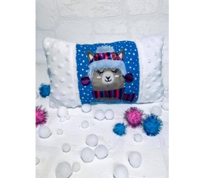 Stickdatei - ITH Kissen Winter Lama