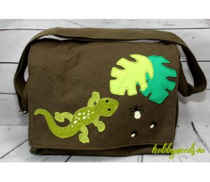 Stickdatei - Echse Reptil Fransenappli