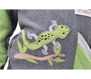 Stickdatei - Echse Reptil Fransenappli