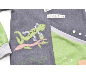 Stickdatei - Echse Reptil Fransenappli