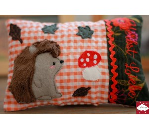 Stickdatei - ITH Kissen Igel Herbstliebe