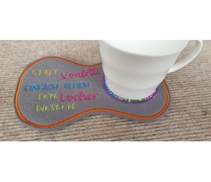 ITH Stickserie - Mug Rugs At Work 1