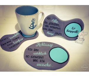 ITH Stickserie - Mug Rugs At Work 1