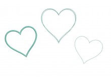 Stickdatei - Herz Doodle, Fransenappli, Satin