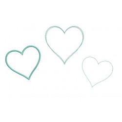 Stickdatei - Herz Doodle, Fransenappli, Satin