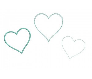 Stickdatei - Herz Doodle, Fransenappli, Satin