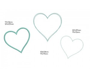 Stickdatei - Herz Doodle, Fransenappli, Satin