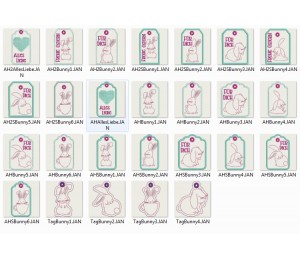 ITH Stickserie - Funny Bunnies Geschenkanhänger