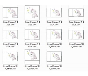Stickdatei - ITH Kissen Baby Unicorn 3
