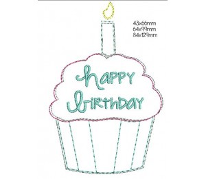 Stickdatei - Happy Birthday Muffin Doodle