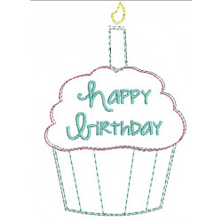 Stickdatei - Happy Birthday Muffin Doodle