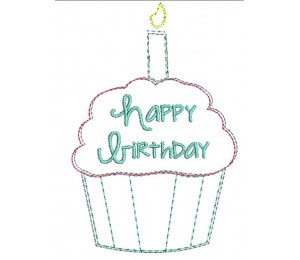 Stickdatei - Happy Birthday Muffin Doodle