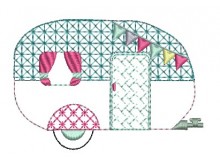 Stickdatei - Camper 5 gemustert