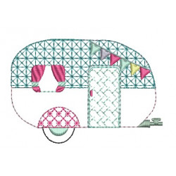 Stickdatei - Camper 5 gemustert