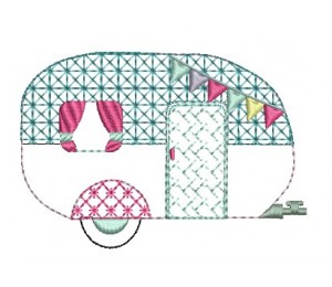 Stickdatei - Camper 5 gemustert