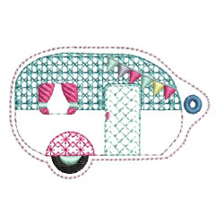 ITH Stickdatei - Anhänger Camping