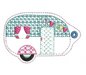 ITH Stickdatei - Anhänger Camping