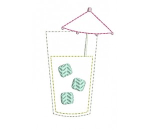 Stickdatei - Schirmchen Drink mit Eis