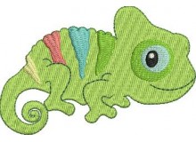 Stickdatei - Chamäleon Reptil incl. Puschendatei
