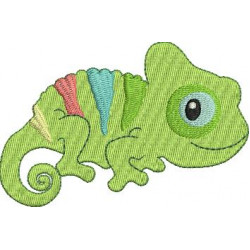 Stickdatei - Chamäleon Reptil incl. Puschendatei