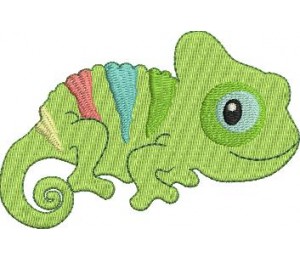 Stickdatei - Chamäleon Reptil incl. Puschendatei