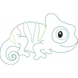 Stickdatei - Chamäleon Reptil Fransenappli