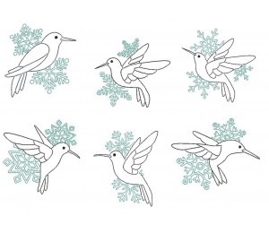 Stickserie - Eisvogel Line Art