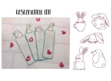 ITH Stickserie - Funny Bunnies Lesezeichen
