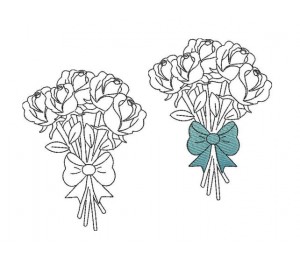 Stickdatei - Rosen Strauß