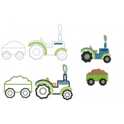 Stickdatei - Trekker mit Anhänger