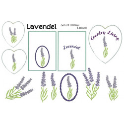 Stickdatei - Lavendel inkl. ITH Beutel & Herz