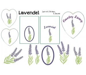 Stickdatei - Lavendel inkl. ITH Beutel & Herz