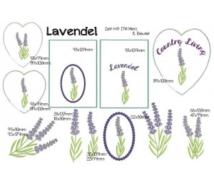 Stickdatei - Lavendel inkl. ITH Beutel & Herz