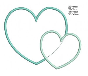 Stickdatei - Doppelherz Appli