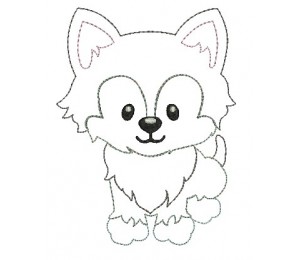 Stickdatei - Schneetiere Husky